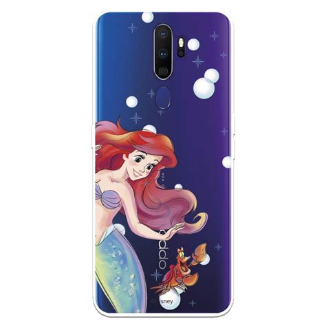 Estojo Para Oppo A5 2020 Oficial Disney Ariel E Sebastian Bubbles A