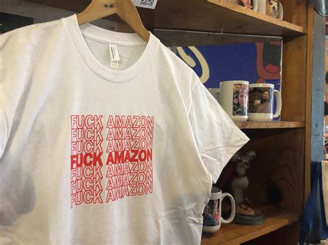 Fuck Amazon Unisex Screen Printed White Or Black Unisex T Etsy
