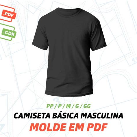 Molde Camiseta B Sica Masculina Tamanho Pp Ao Gg Studios Cat