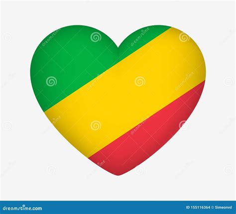 Heart Shaped National Flag Of Republic Of The Congo I Love My Country