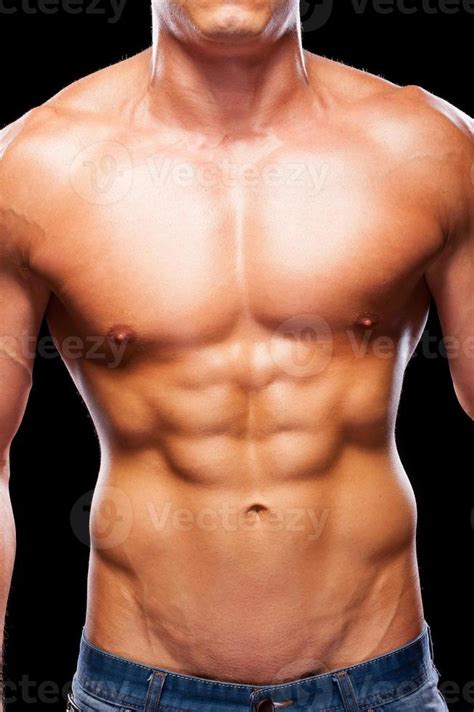 Torso Masculino Perfecto Primer Plano De Joven Musculoso Hombre