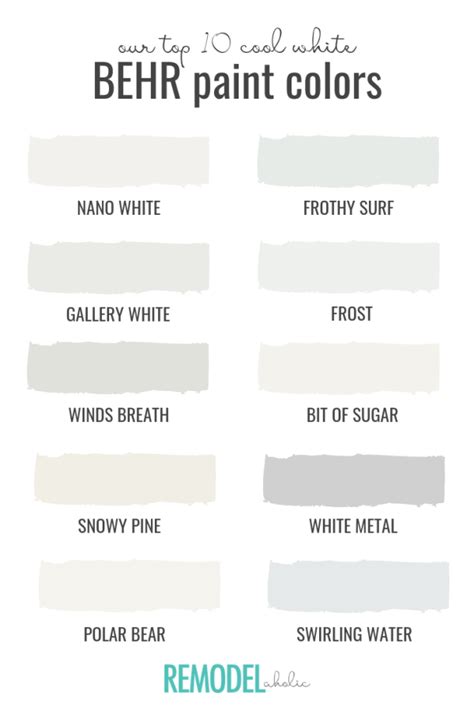 Color Chart For Behr Paint