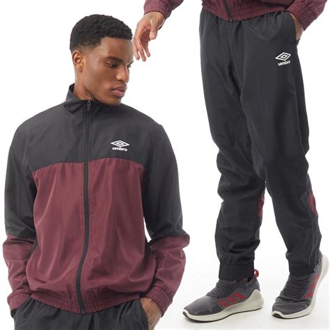 Buy Umbro Mens Active Style Woven Tracksuit Blackmerlot