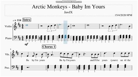 Arctic Monkeys Baby I M Yours VIOLIN VERSION Free Sheet Music