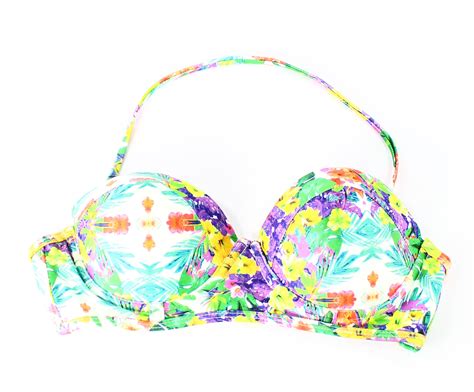 BP BP NEW Green Size Small S Junior Floral Print Halter Bikini Top Swimwear Walmart