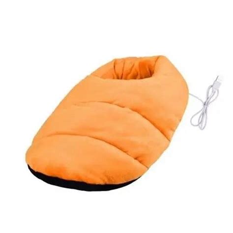 Orange Chauffe pieds électrique avec coussin chauffant Rechargeable