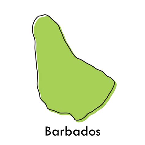 Barbados Map Simple Hand Drawn Stylized Concept With Sketch Black