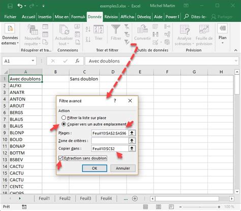 Excel pratique Extraction des valeurs uniques Médiaforma