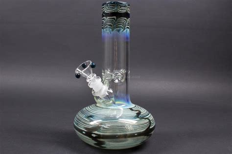 Hvy Glass 50mm Color Raked Bubble Bottom Bong Teal