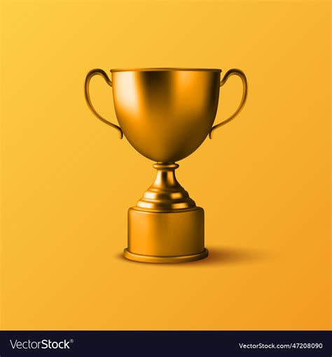 3d Realistic Blank Golden Champion Cup Icon Vector Image