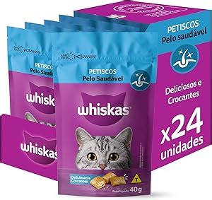 Pack de Petisco Whiskas Temptations Pelo Saudável Para Gatos Adultos 40