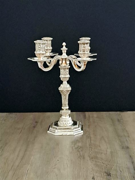 Christofle Paris Candle Holder Four Branch Vintage Model Duperier Finished With Silverplate Etsy