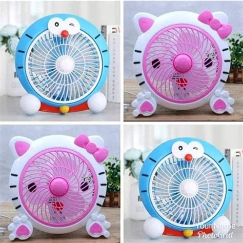 Jual Cod Joy Mart Kipas Angin Duduk Karakter Sit Fan Hello Kitty