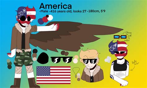 America Countryhuman Ref Sheet By Kleedq On Deviantart