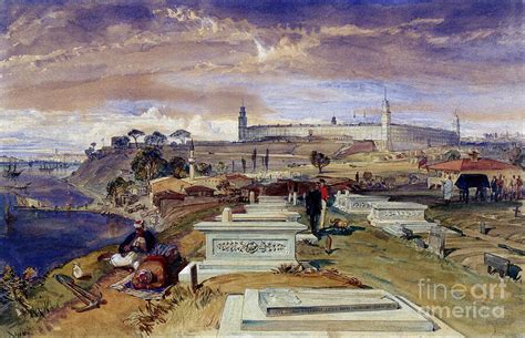 The Cemetery At Scutari 1856 Watercolor Painting By William Crimea Simpson Fine Art America