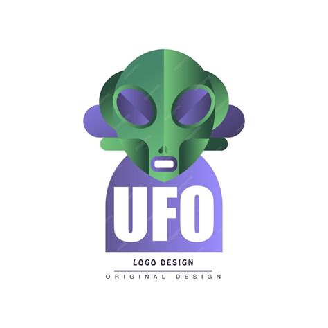 Premium Vector Ufo Logo Original Design Badge With Alien Vector Illustration Isolated On A