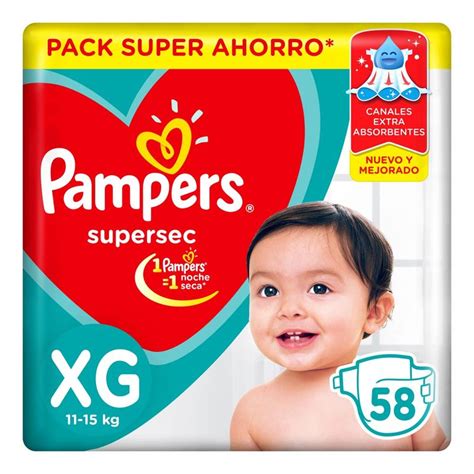 Pañales Pampers Supersec Xg 58 Un Disco