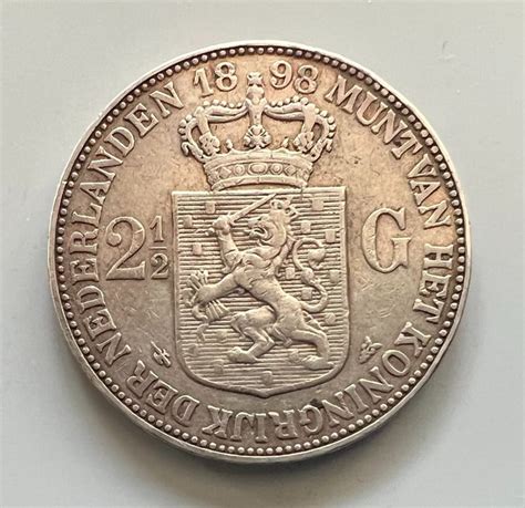 Nederland Wilhelmina 1890 1948 2 1 2 Gulden 1898 P Catawiki