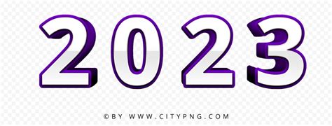 2023 Purple & White 3D Text Logo PNG | Citypng