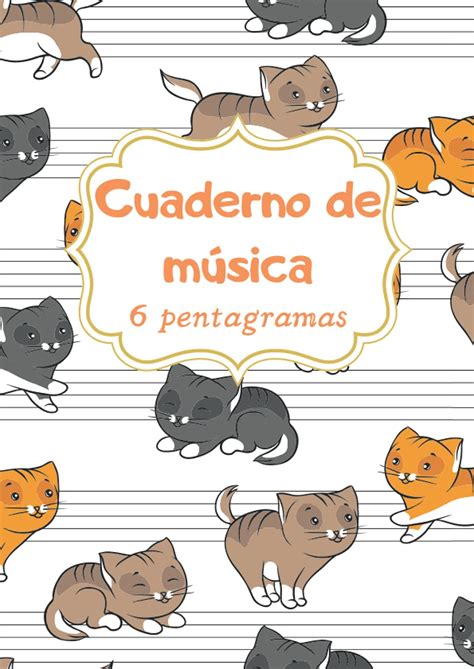 Buy Cuaderno de música 6 pentagramas para niños Libreta para notación