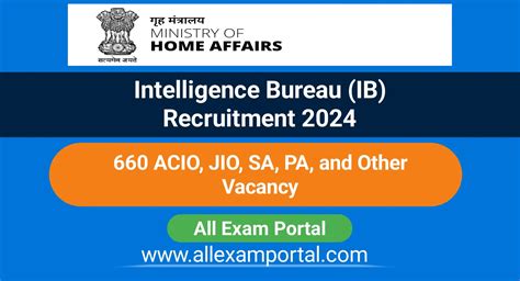 Intelligence Bureau Ib Acio Jio Sa Pa Recruitment