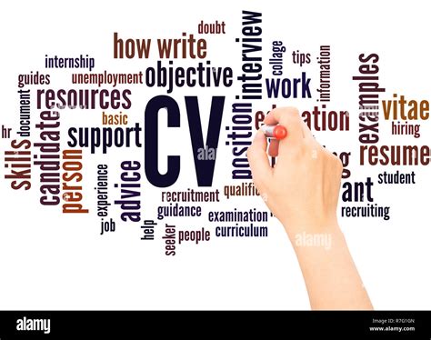 Cv Curriculum Vitae Palabra Nube Concepto De Escritura A Mano Sobre