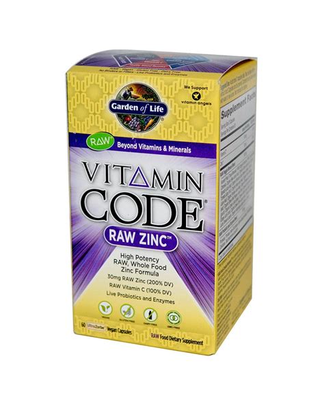 Vitamin Code Raw Zinc 60 Count Cap Fresh Start Nutrition