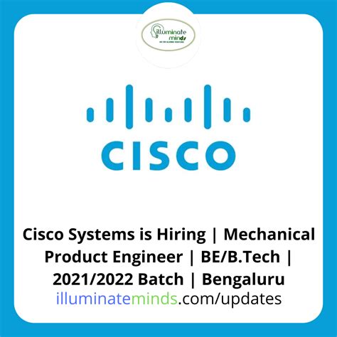 Cisco Systems Is Hiring Mechanical Product Engineer Be B Tech