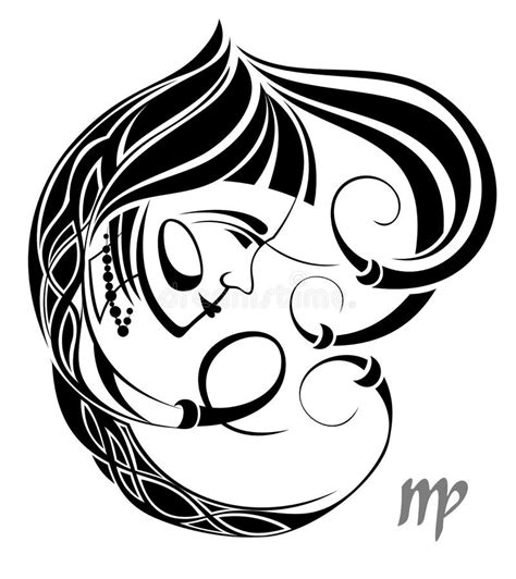 Virgo Zodiac Vector Sign.Tattoo Design Royalty Free Stock Photo - Image: 21812735