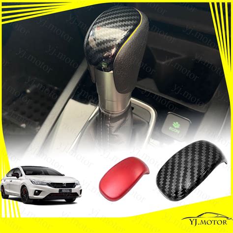 ฝาครอบลูกบิดเกียร์ คาร์บอนไฟเบอร์ Abs สําหรับ Honda City Gn Hatchback 2020 2022 Gear Knob Cover