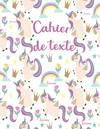 Cahier De Texte Licorne Pour La Rentr E Des Classes Th Me Licorne