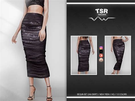 Busra Tr S SEQUIN SET 246 SKIRT BD751 In 2024 Sims 4 Clothes Sims