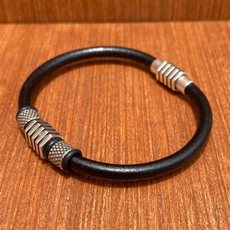 5 Mm Round Leather Bracelet Etsy