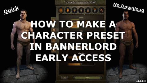 How To Make A Character Customization Preset Mount Blade Ii