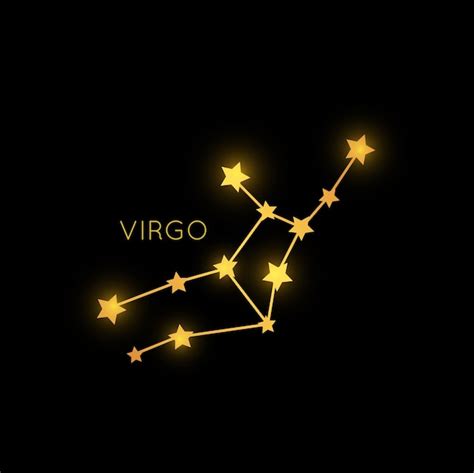 Premium Vector Virgo Constellation In Space Golden Zodiac Sign