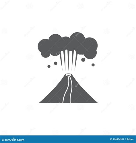 Volcano Eruption Vector Icon Symbol Disaster Isolated On White