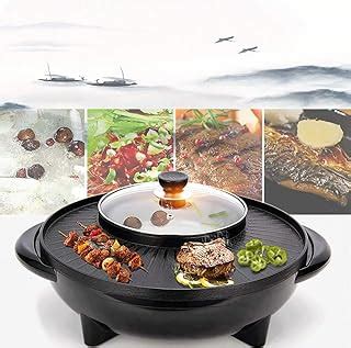 Review Electric Baking Pan Bbq Korean Barbecue Hot Pot Double Pot