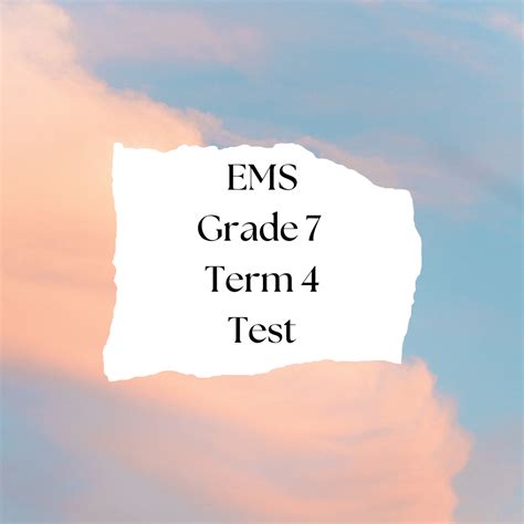 Ems Grade 7 Test Term 4 • Teacha