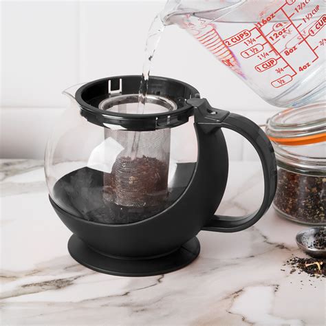 Choice Oz Tempered Glass Tea Pot Infuser With Stainless Steel Basket