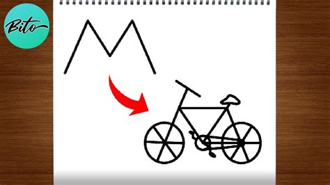 Como Desenhar Uma Bicicleta A Partir Da Letra M Youtube