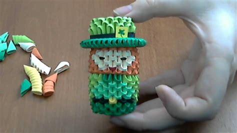 How To Make 3d Origami Leprechaun Youtube