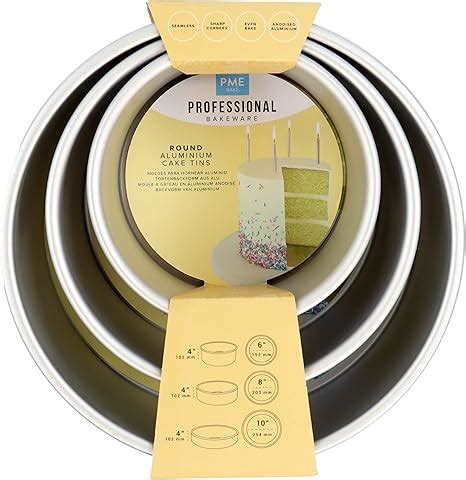 PME Round Cake Pans 6 8 10 Inch X 4 Inch Deep Set Of 3 Silver