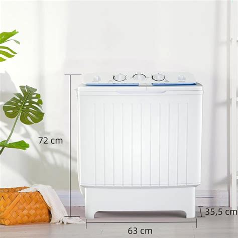 RELAX4LIFE Mini Machine à Laver 2 Cuves Lavage 5KG Essorage 3KG