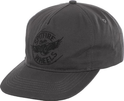 Spitfire Flying Classic Snapback Hat Charcoal Tactics