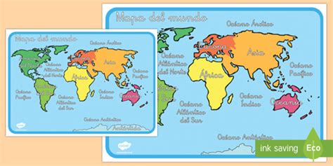 Mapa del mundo con nombres (Hecho por educadores)