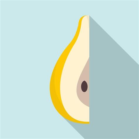 Premium Vector Fresh Slice Pear Icon Flat Illustration Of Fresh Slice