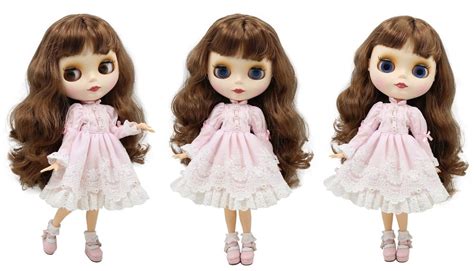 Angela Premium Custom Neo Blythe Doll With Brown Hair White Skin