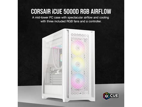 Corsair Icue 5000d Rgb Airflow Mid Tower Hvit Midi Tower Komplettno