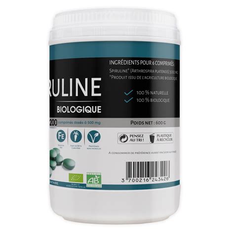 Spiruline Bio Mg Comprim S Tonus