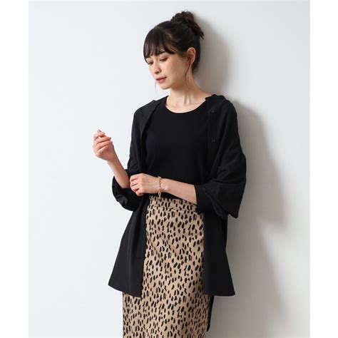 キューティーブロンド Cutie Blonde 体型カバー着こなし自在 バンドカラーブラウス ブラック ファッション通販